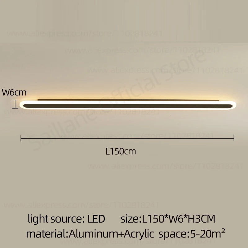 Modern Outdoor Long Strip LED Wall Lamp Waterproof IP65 Stair Wall Fitting Villa Living Room Corridor Lamp Courtyard Garden Lamp