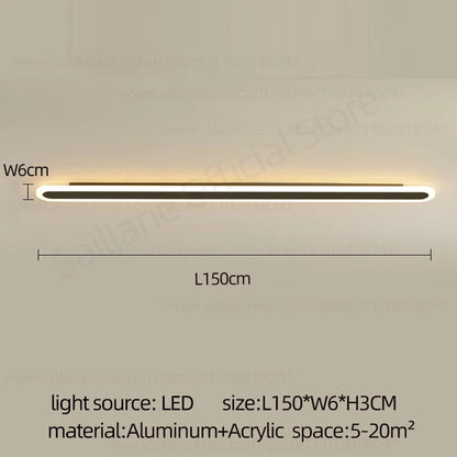 Modern Outdoor Long Strip LED Wall Lamp Waterproof IP65 Stair Wall Fitting Villa Living Room Corridor Lamp Courtyard Garden Lamp