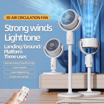 Electric fan Air turbine circulation fan Floor fan Adjustable height shaking head five-speed adjustment silent fan