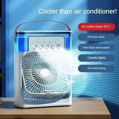 New Fan AIr Conditioner Household Mini Air Cooler LED Night Light Portable Humidifier Air Adjustment Fan Office Home Fan
