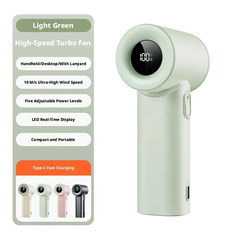 Mini Wind Cannon Handheld Fan USB Rechargeable Portable High Speed Fan for Outdoor Pocket Small Fan