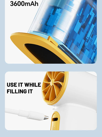New Portable Turbo Small Air Cannon Handheld Fan 100 Wind Speeds Adjustable Mini Electric Fan USB Charging Fan Outdoor Mini Fan
