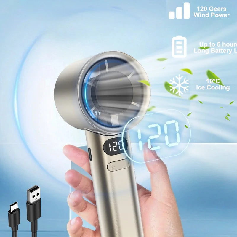 Handheld Mini Fan Powerful 400mAh Wind Speed USB Charging Portable Small Fan for Travel Outdoor Summer Cooling Pocket Fan