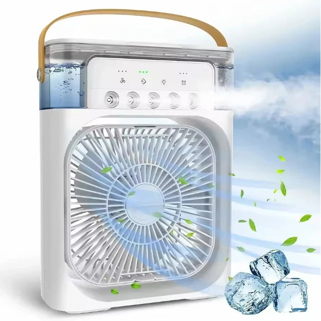 New 3 In 1 Fan AIr Conditioner Household Mini Air Cooler LED Night Light Portable Humidifier Air Adjustment Fan Office Home Fan