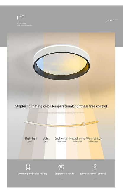 Modern LED Blue Sky Ceiling Lamp Smart Brightness Dimmable Round Ceiling light for Living Room Bedroom Kitchen Moon Lighting
