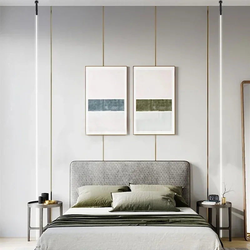 Modern Minimalist Wall Lamp Black White Skyline Linear LED Bar Strips Sconce Wall Light for Living DIY Background Decor
