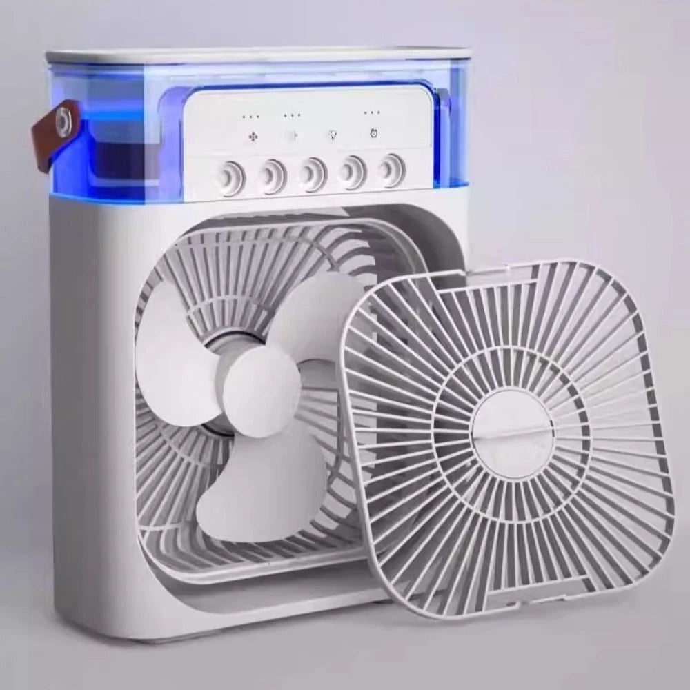 3 In 1 Fan AIr Conditioner Household Mini Air Cooler LED Night Light Portable Humidifier Air Adjustment Fan Office Home Fan