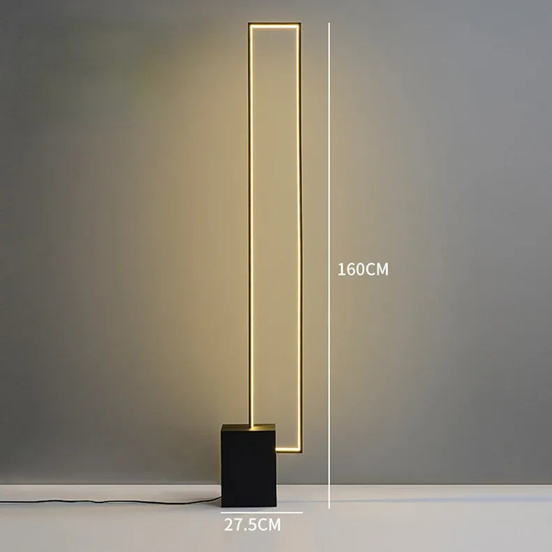Nordic Simple Living Room Floor Lamp Modern Led Vertical Square Floor Light Bedroom Dimmable Indoor Lighting 2024 Led Luminairas