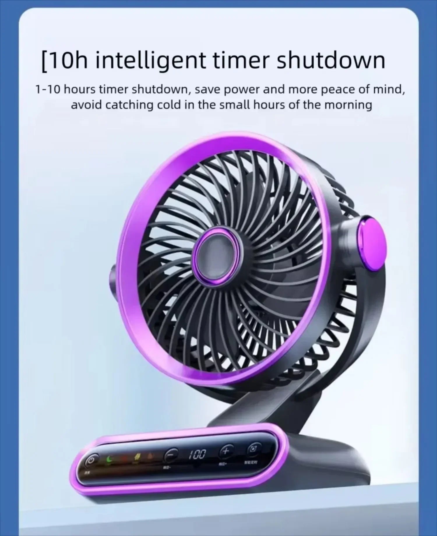 Air Circulation Fan Desktop Portable Rechargeable Fan AI Smart 100 Speed Stepless Quiet Brushless Motor Type-C Baby Sleep Wind
