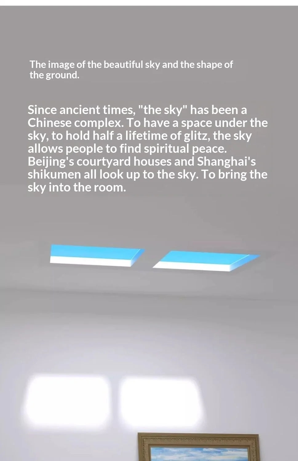 Natural Sky Light LED Embedded Ceiling Lamp Blue Sky Window Effect for Living Room Bedroom Basement Home Decor Room Decoration