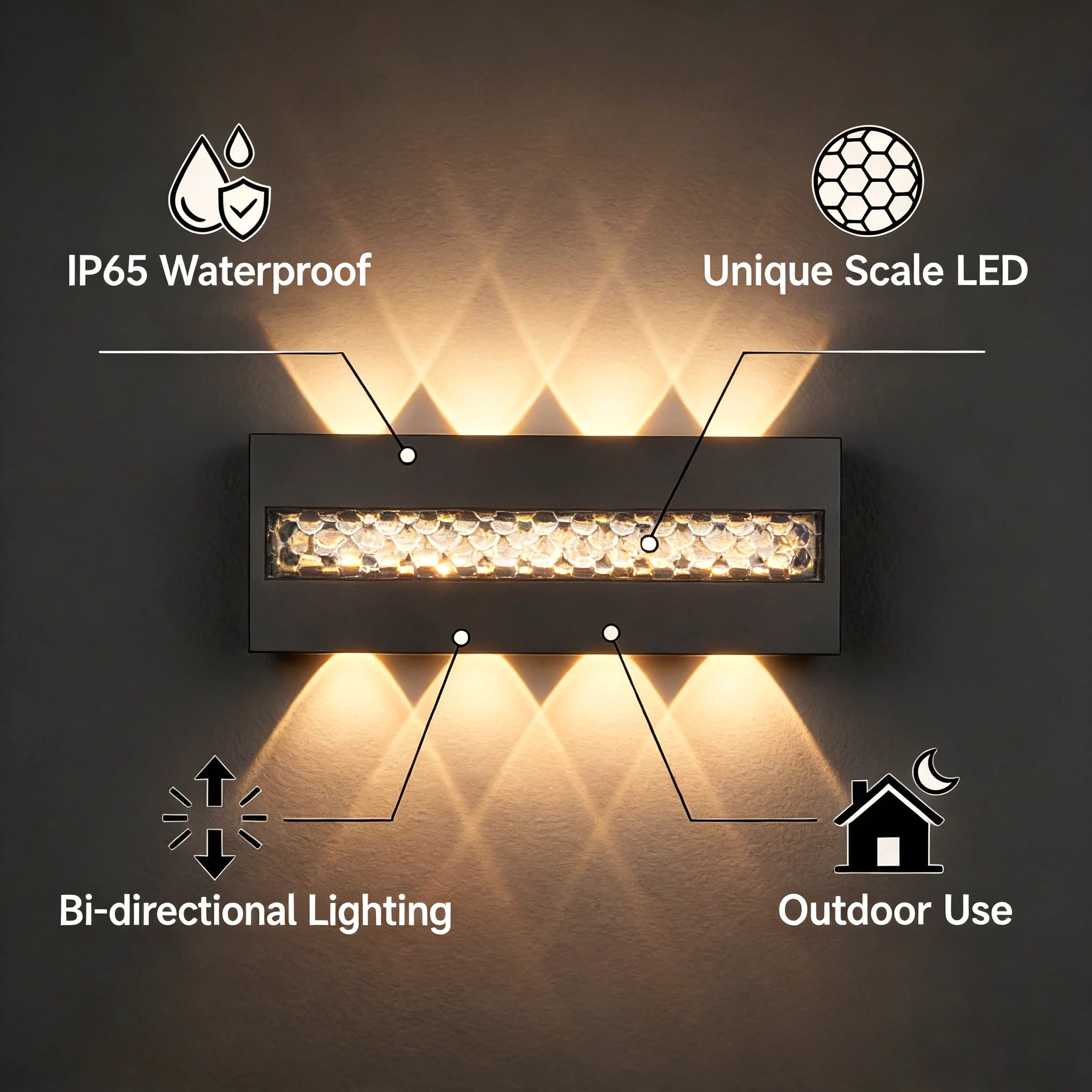 Outdoor Waterproof LED Wall Light IP65 Aluminum Simple Design Suitable for Corridor Garden Staircase Exterior Wall Bedroom Livin