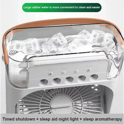 New Fan AIr Conditioner Household Mini Air Cooler LED Night Light Portable Humidifier Air Adjustment Fan Office Home Fan