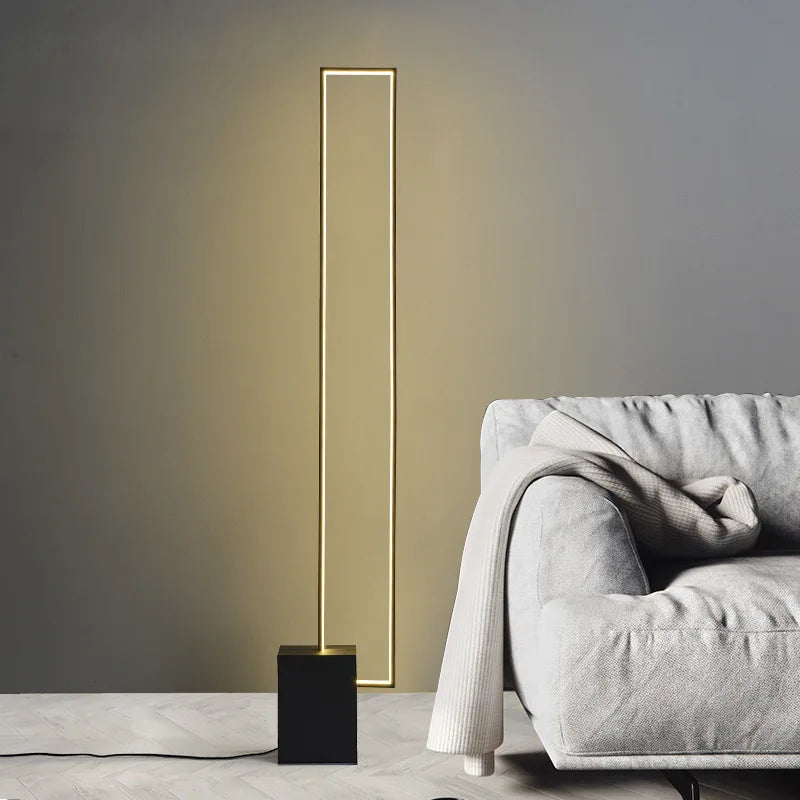 Nordic Simple Living Room Floor Lamp Modern Led Vertical Square Floor Light Bedroom Dimmable Indoor Lighting 2024 Led Luminairas