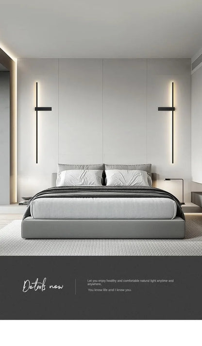 LED Wall Lamp Modern Minimalist Strip Wall Decor Lights Lighting for Bedroom Bedside Living Room TV Sofa Lobby Background Decor