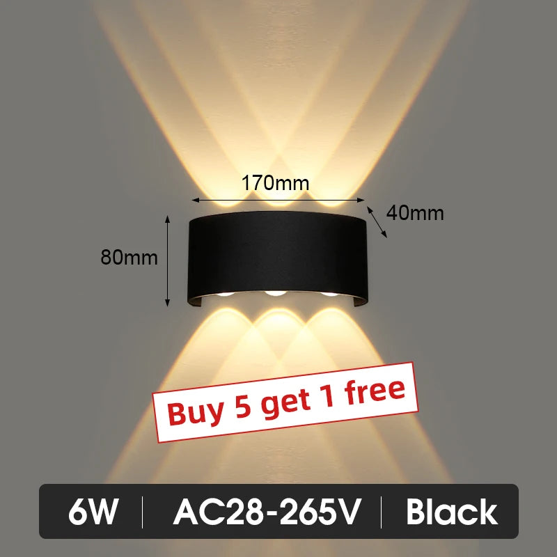 LED Wall Lamp Outdoor Waterproof IP65 Garden Lighting A85-265V Interior Wall Light Indoor For Bedroom Stairs Fixture Wall Lamps
