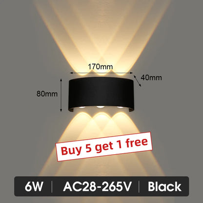 LED Wall Lamp Outdoor Waterproof IP65 Garden Lighting A85-265V Interior Wall Light Indoor For Bedroom Stairs Fixture Wall Lamps