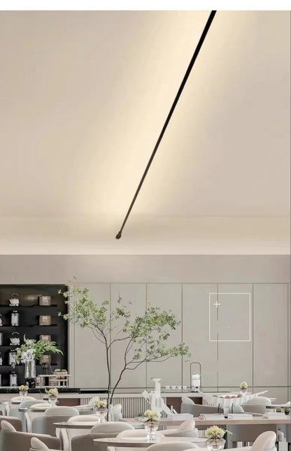 Diy Long LED Skyline Steel Strip Luminous Linear No Main Light Decoration, Modern Minimalist Creative Exhibition Hall Wall Light