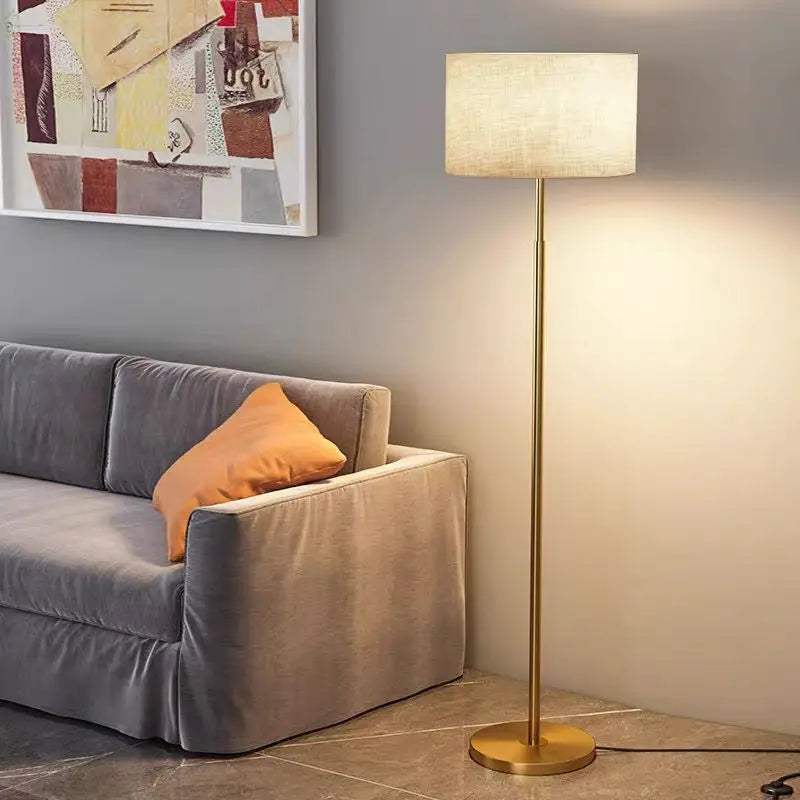 American Nordic Ins Minimalist Luxury Remote Control LED Standing Floor Lamp for Sofa Side Bedroom Bedside Lighting Room Decor