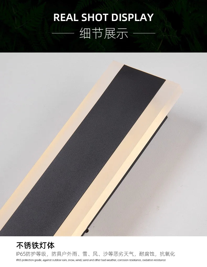 Outdoor Wall Lamps Waterproof Line Minimalist wall Lights Long Strip IP65 Garden park Decoration Villa Background Wall Lights