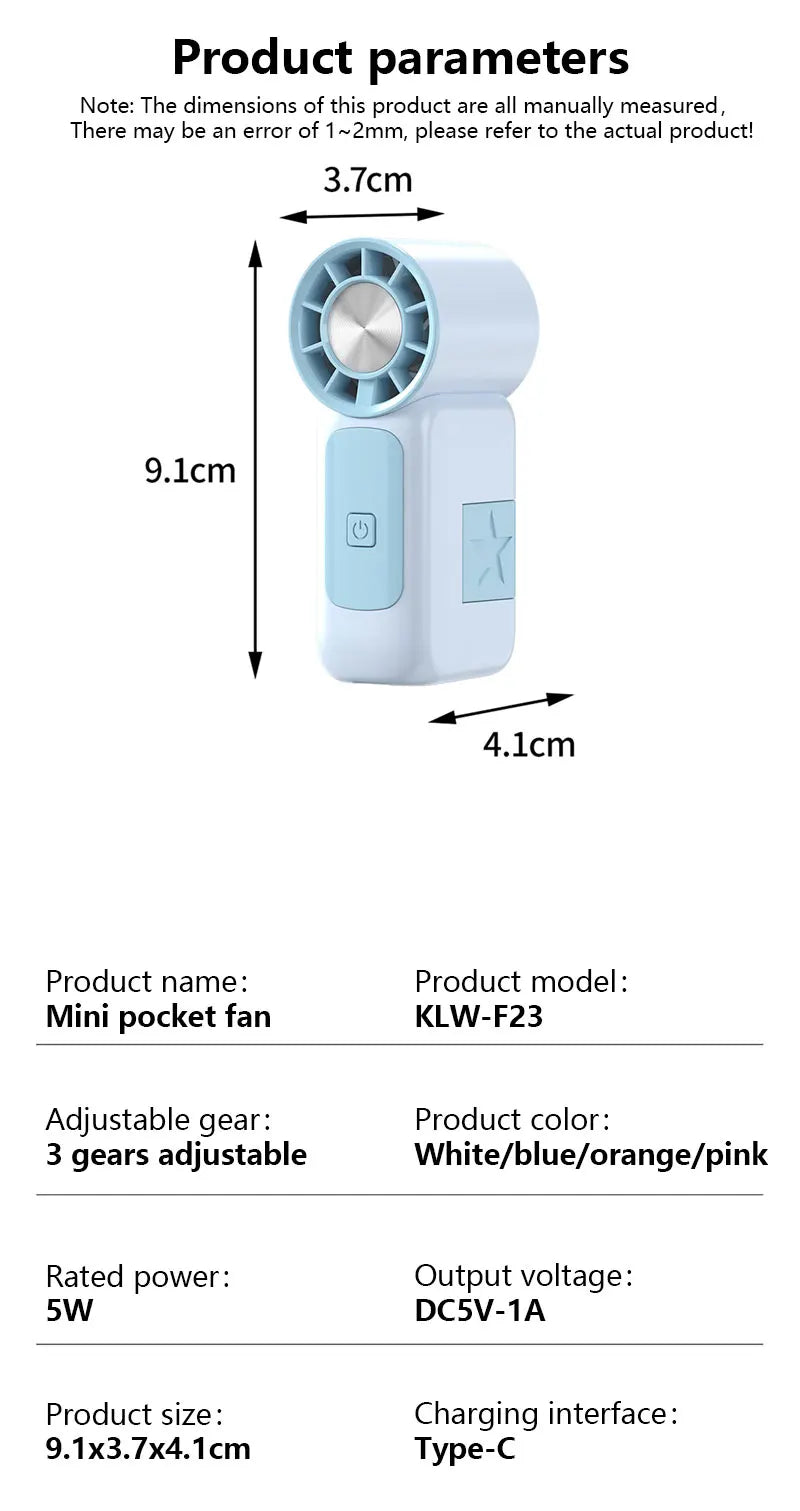 Lenovo High-Speed Strong Wind Handheld Mini Air Cannon Fan USB Rechargeable Portable Cooling Small Fan For Outdoor