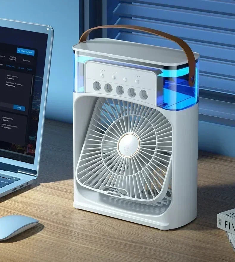 New Fan AIr Conditioner Household Mini Air Cooler LED Night Light Portable Humidifier Air Adjustment Fan Office Home Fan