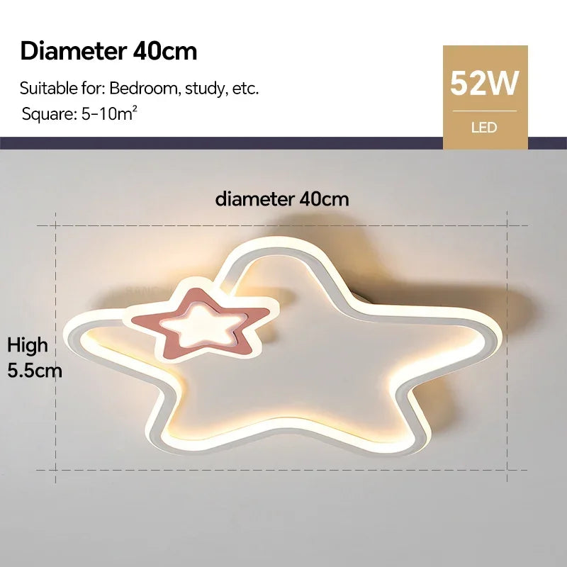 Modern Star LED Ceiling Lamp Cute Children bedroom ceiling lights Living Room Study Aisle Balcony Home Decor Lighting Fixture