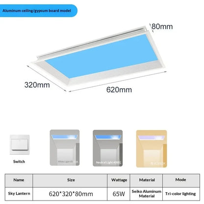 Blue Sky Light Ceiling Lamp for Bathroom Indoor Decor Panel Kids Room Lamp Kitchen Natural Lighting Surface Ceiling Chandelier