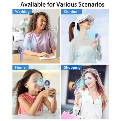 Portable Mini Fan High Speed Handheld Fans 199 Speeds Wind Adjustable 2000mAh USB Rechargeable Personal Small Fan for Outdoor