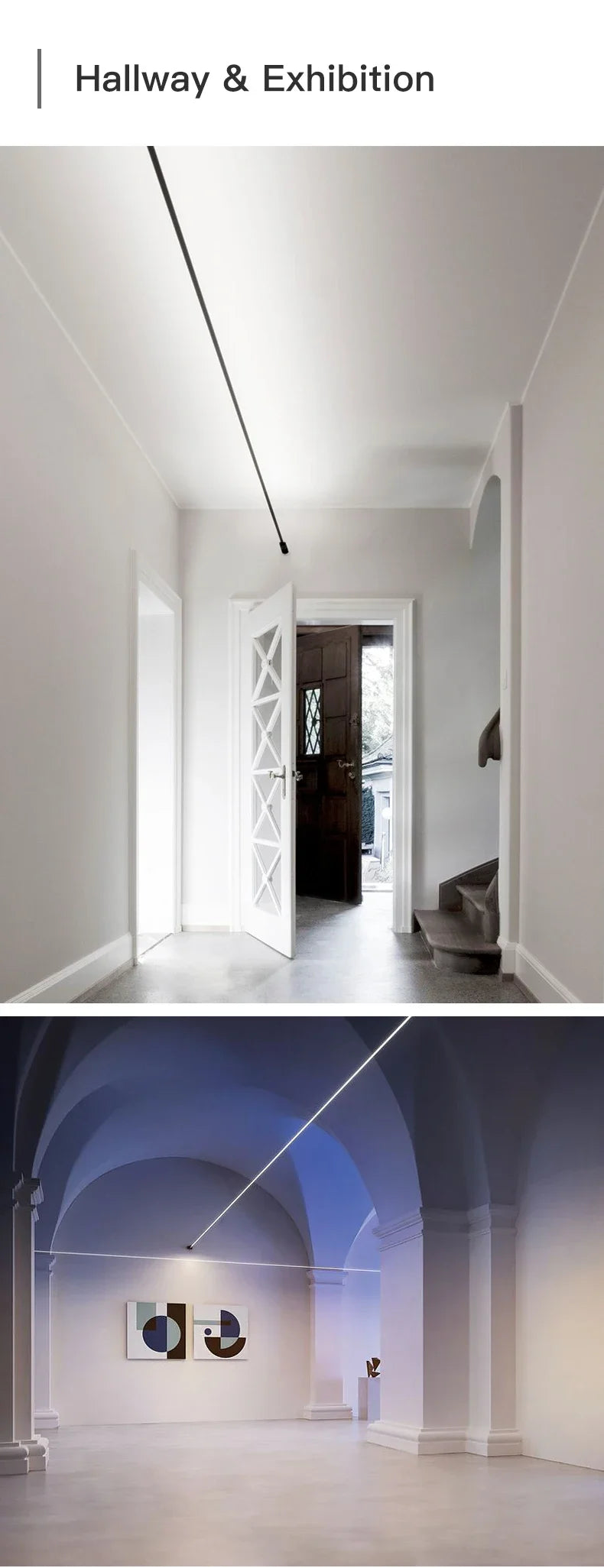 Modern Skyline Wall Lamp Black and White Linear Background LED Bar with Living Room Home Decorative Bathroom Light