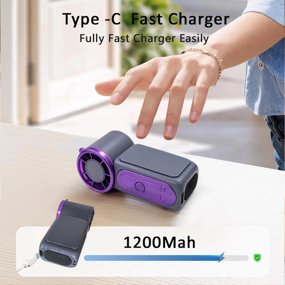 Mini Portable Fan High Speed 100 Wind Electric Handheld Fan USB Rechargeable Small Desk Fan for Outdoor Camping Pocket Hand Fan
