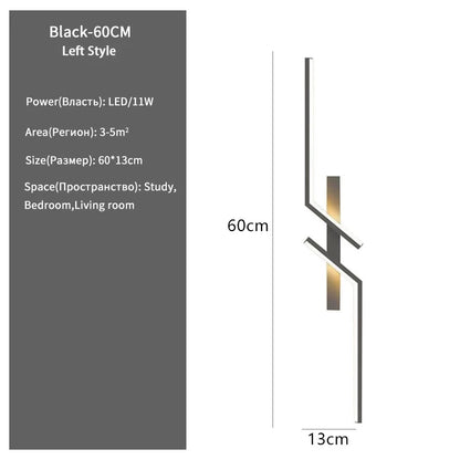 Modern Creative Strip Led Wall Light Minimalist Bedroom Bedside Wall Sconce Led Lights Living Room TV Sofa Background Wall Lamp