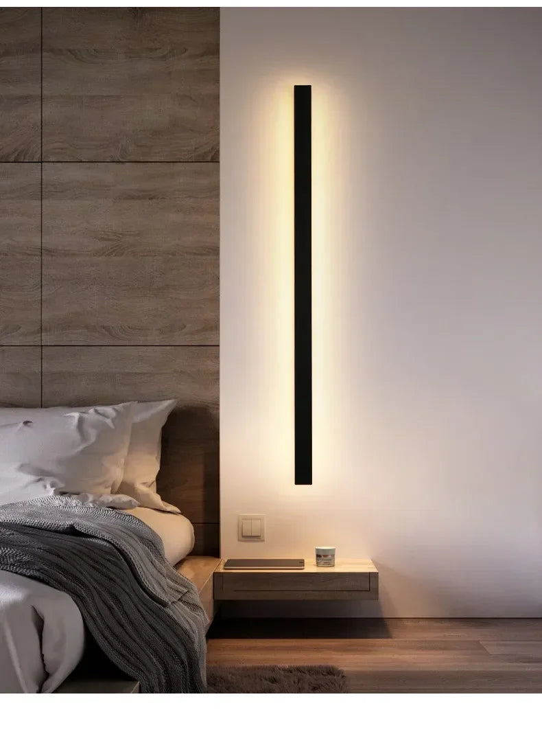 Modern Outdoor Waterproof LED Wall Lamp IP65 Linear Strip Lighting for Porch Garden Garage Staircase Bedroom Home Decoration