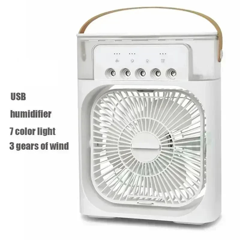New LED 3 In 1 Fan AIr Conditioner Household Mini Air Cooler  Night Light Portable Humidifier Air Adjustment Fan Office Home Fan