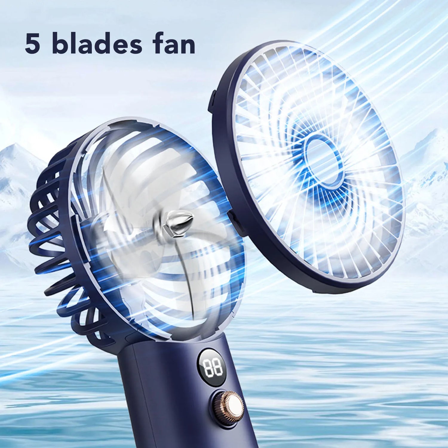 USB Rechargeable Mini Handheld Fan with 99 Adjustable Speeds Powerful Portable Personal Desk Fan for Home Office And Outdoor Use