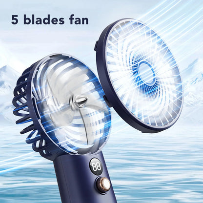USB Rechargeable Mini Handheld Fan with 99 Adjustable Speeds Powerful Portable Personal Desk Fan for Home Office And Outdoor Use