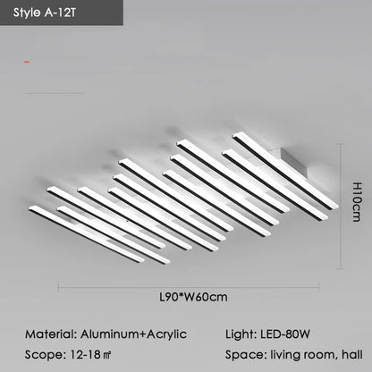 Modern Nordic  LED Ceiling Lamps For Living Dining Room With Remote Control Black Lights Office Bedroom Decor Square Chandeliers