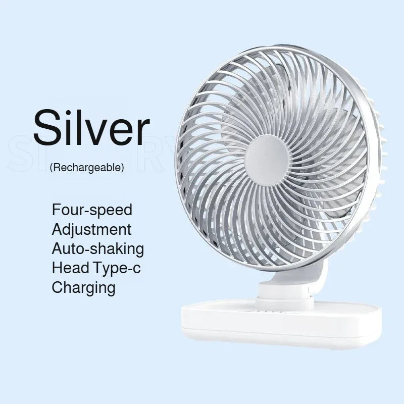 New oscillating electric fan 360-degree oscillation wireless charging air circulator fan multi-speed adjustable minimalist style
