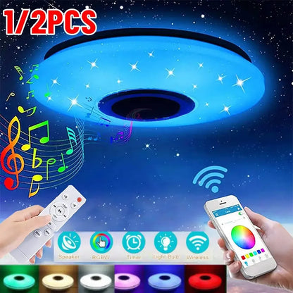 Smart Ceiling Lights Round Modern Ceiling Lamps RGB Dimming Home Lighting APP Bluetooth Music Light With Remote Control For Home