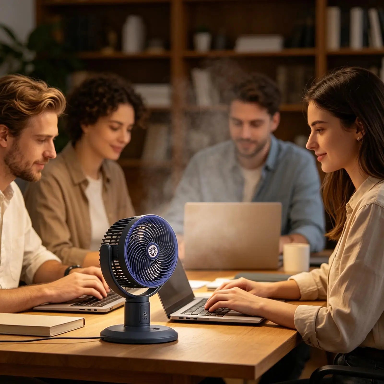 Tower Fan 5-Speed Air Circulation Device with Timer Oscillating Type-C Rechargeable Adjustable Height Standing Fan Tower for