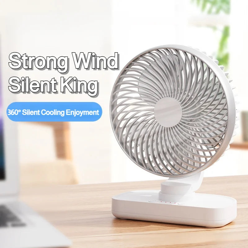 New oscillating electric fan 360-degree oscillation wireless charging air circulator fan multi-speed adjustable minimalist style
