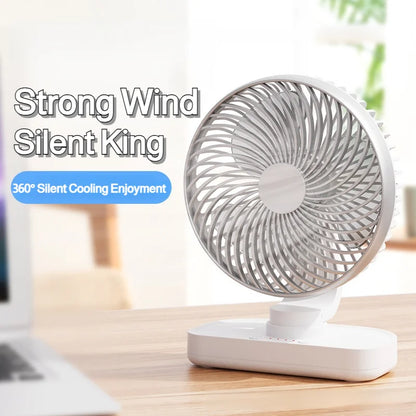 New oscillating electric fan 360-degree oscillation wireless charging air circulator fan multi-speed adjustable minimalist style