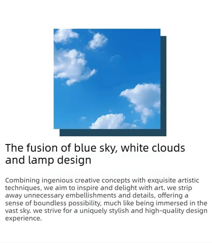 Blue Sky and White Clouds Circular Acrylic LED Ceiling Lamp Minimalist Bedroom Lighting Home Living Room Study Atmosphere Lights