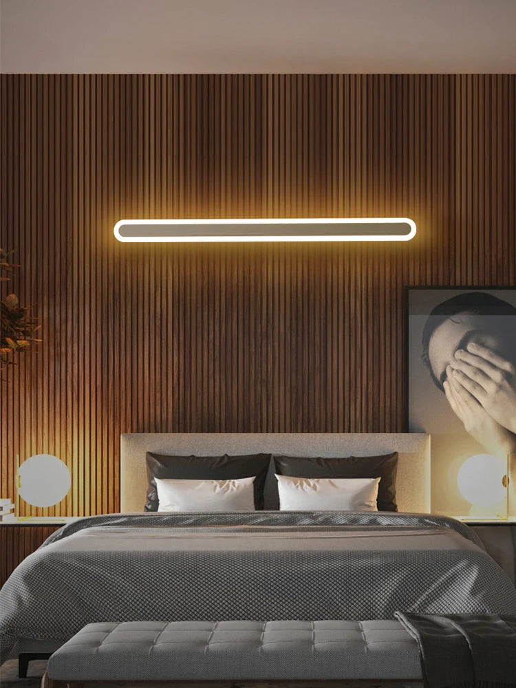 Modern Outdoor Long Strip LED Wall Lamp Waterproof IP65 Stair Wall Fitting Villa Living Room Corridor Lamp Courtyard Garden Lamp
