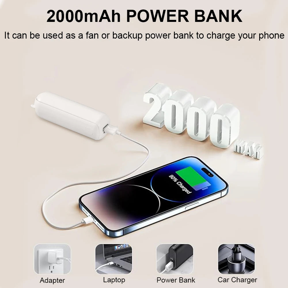 Mini Hand Fan Portable Pocket Fan USB Rechargerable Handheld Fan  Outdoor Small Personal Hand Fan For Travel Mini Desk Fan