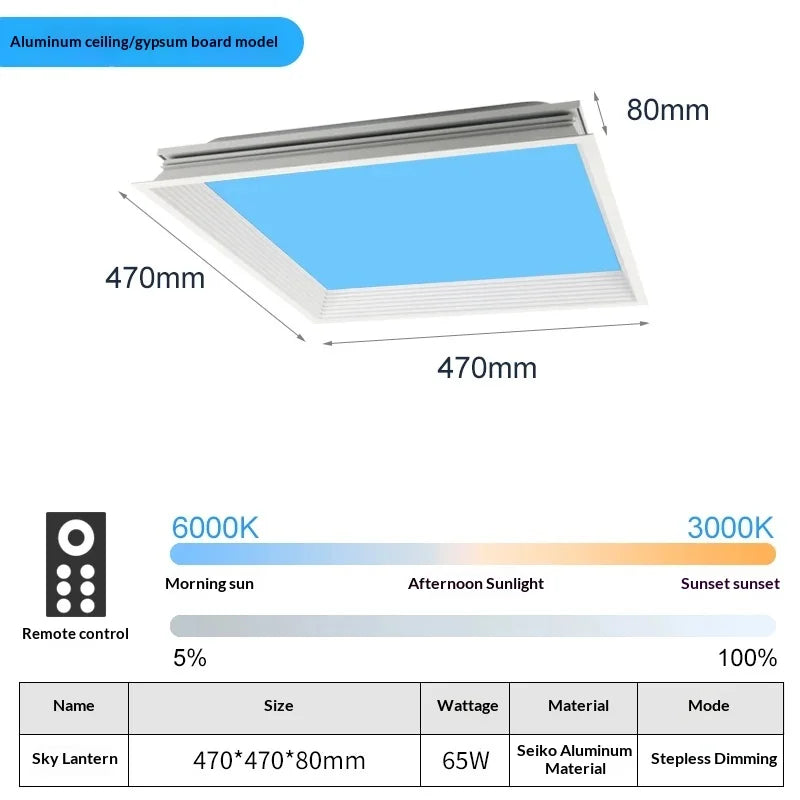Blue Sky Light Ceiling Lamp for Bathroom Indoor Decor Panel Kids Room Lamp Kitchen Natural Lighting Surface Ceiling Chandelier
