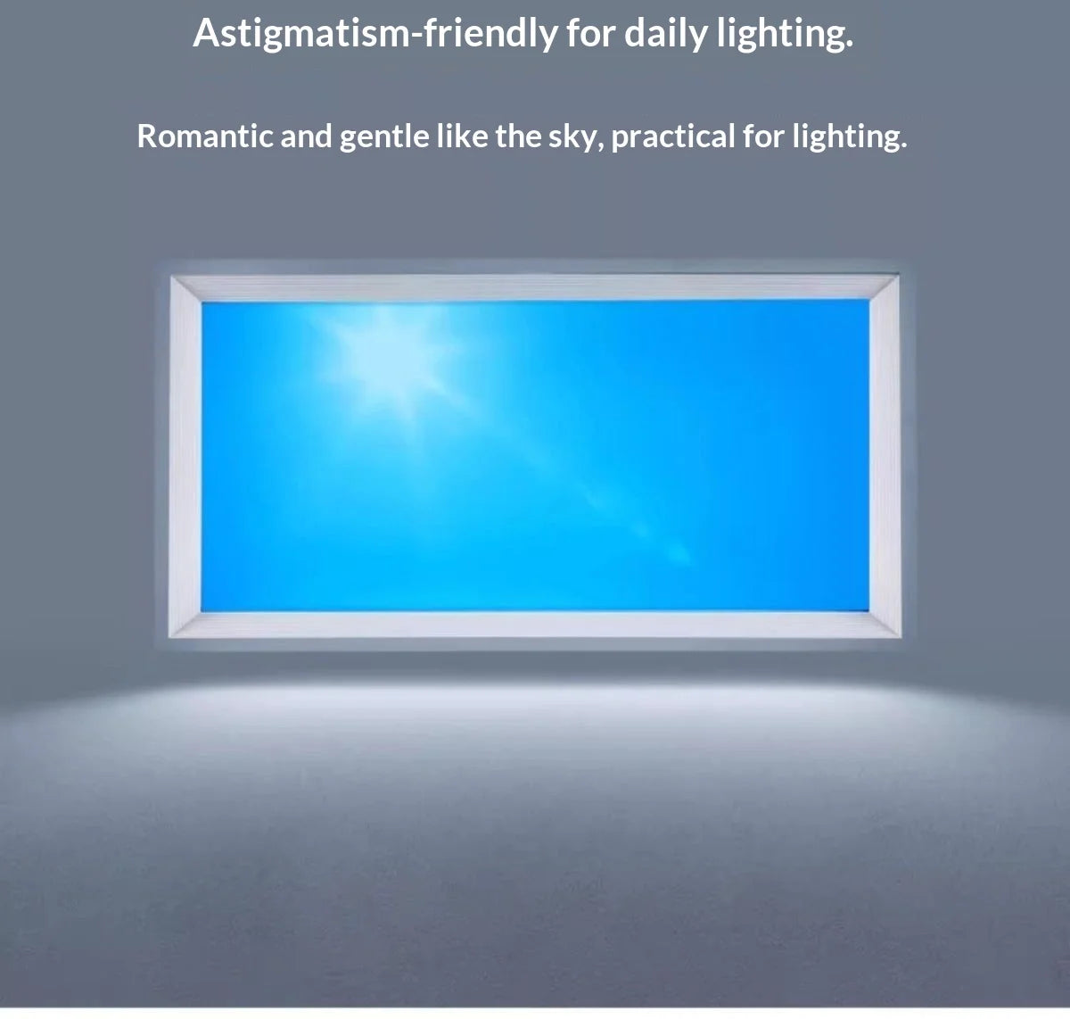 Natural Sky Light LED Embedded Ceiling Lamp Blue Sky Window Effect for Living Room Bedroom Basement Home Decor Room Decoration
