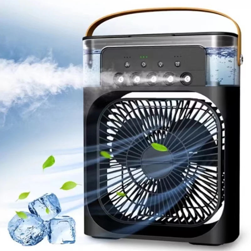 New 3 In 1 Fan AIr Conditioner Household Mini Air Cooler LED Night Light Portable Humidifier Air Adjustment Fan Office Home Fan