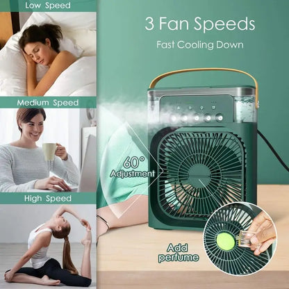 3 In 1 Fan AIr Conditioner Household Mini Air Cooler LED Night Light Portable Humidifier Air Adjustment Fan Office Home Fan
