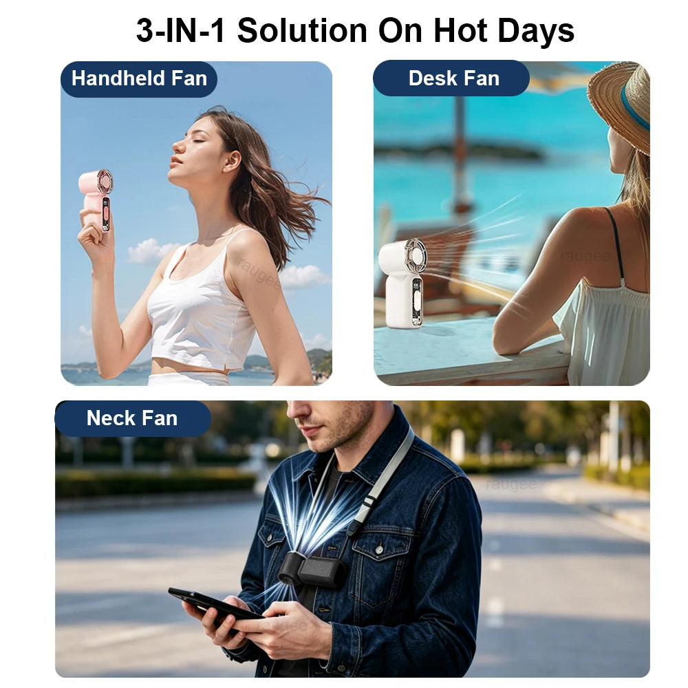 Mini Portable Handheld Fan USB Rechargeable Turbo Fan Outdoor Mini Personal Pocket Hand Fan 199 Speed  Portable Small Hand Fan