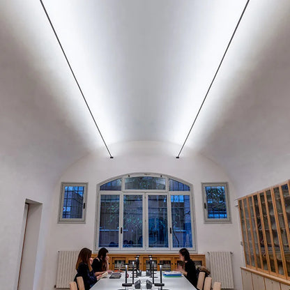 Steel Skyline Lights Modern Minimalist Linear Hallway Ceiling Lamp White Black Living Room Gallery Bedroom Ceiling Pendant Light
